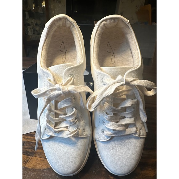 Joie Harvard White Synthetic Leather Lace Up Sneakers Women's Size 7.5M - Picture 6 of 9